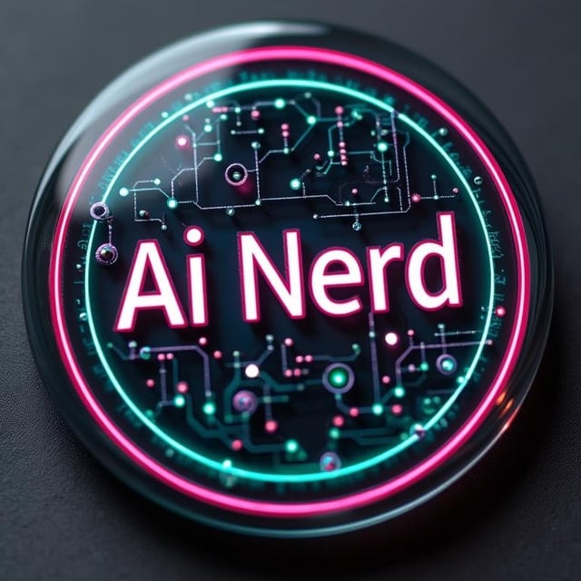 AI Nerd badge made with Flux